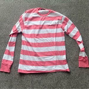 Pink striped brandy melville 2018 long sleeve loose comfortable oversized